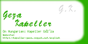 geza kapeller business card